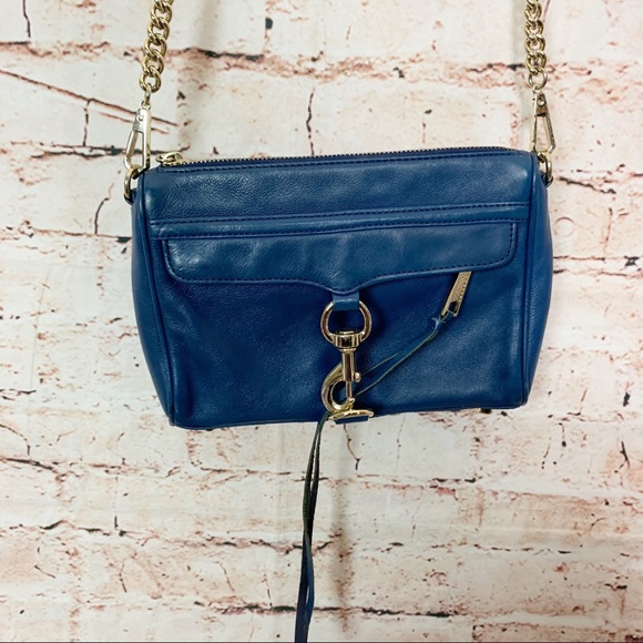 Rebecca Minkoff Mini Mac Blue Leather Crossbody - Picture 3 of 9